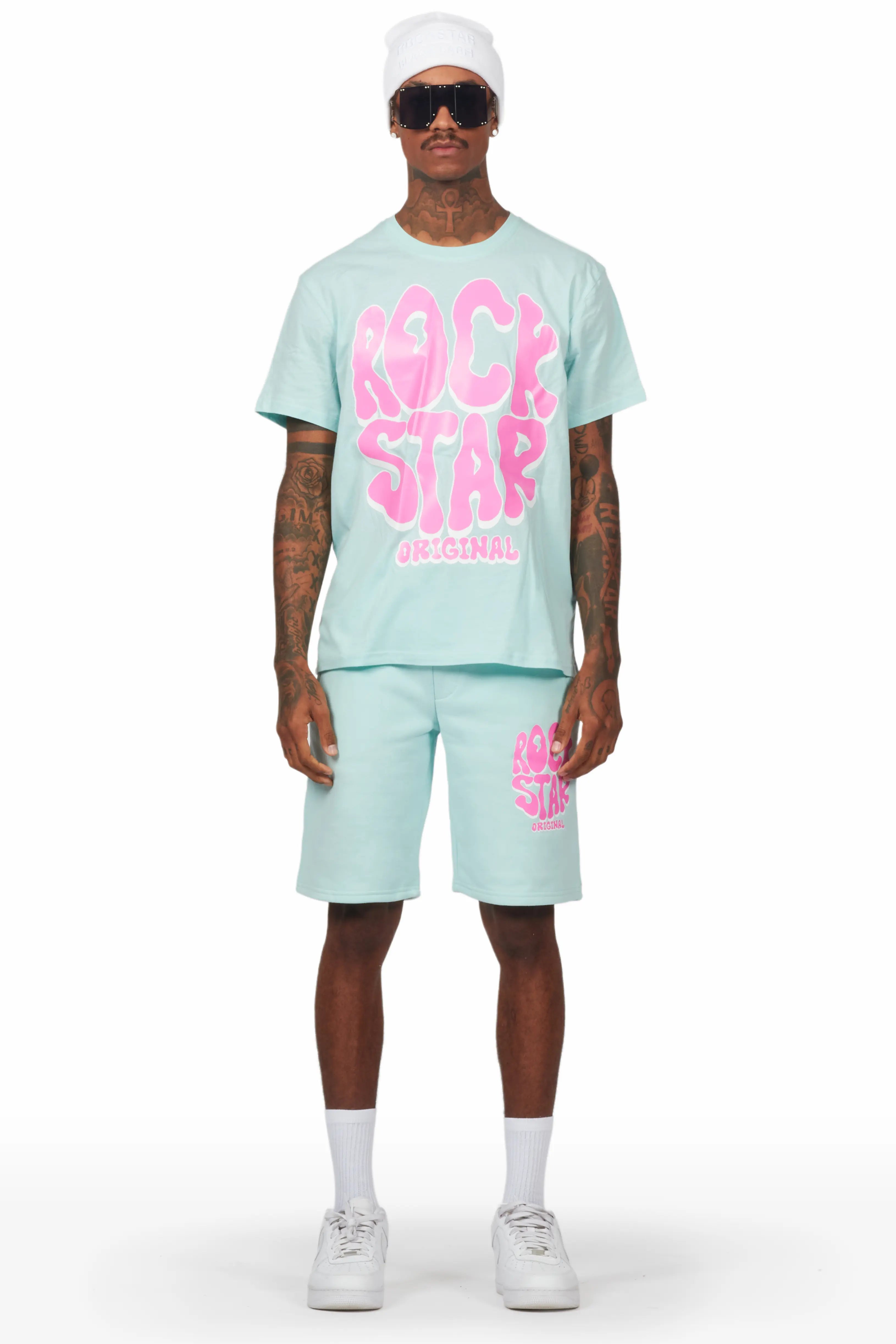 Warblen Aqua T-Shirt Short Set