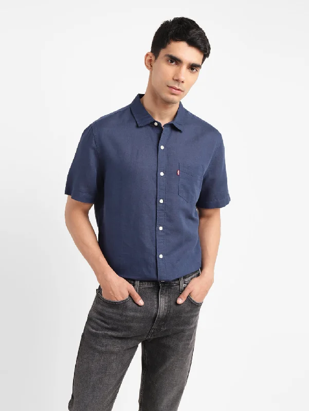 Men's Solid Slim Fit Linen Shirt