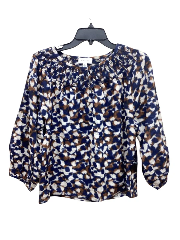 Top Long Sleeve By Evereve In Multi-colored, Size: M