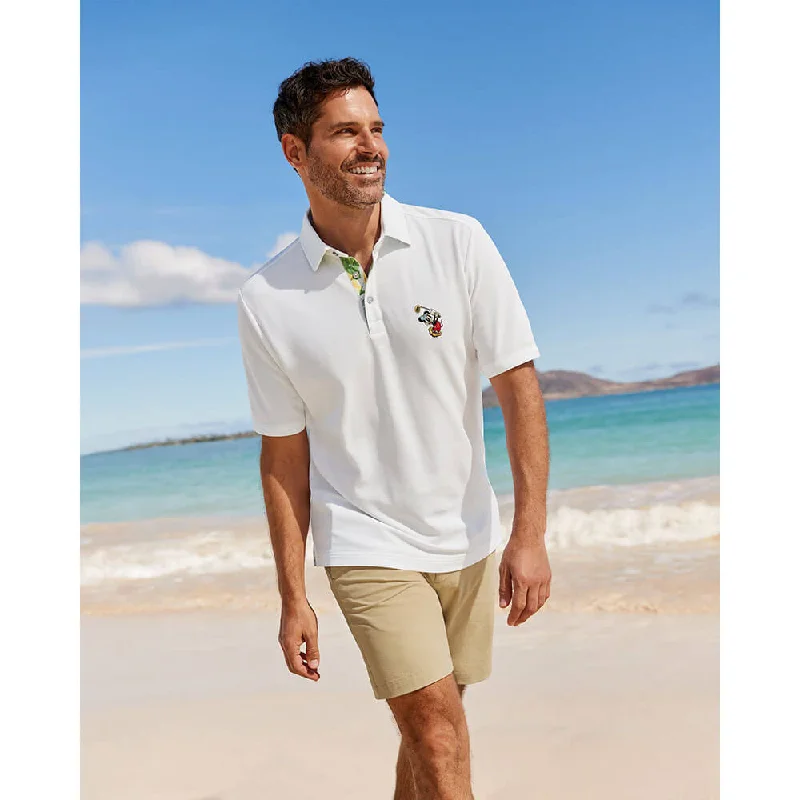 Tommy Bahama Big & Tall Islandzone Disney Postcard To Paradise Five Polo Shirt - Bright White