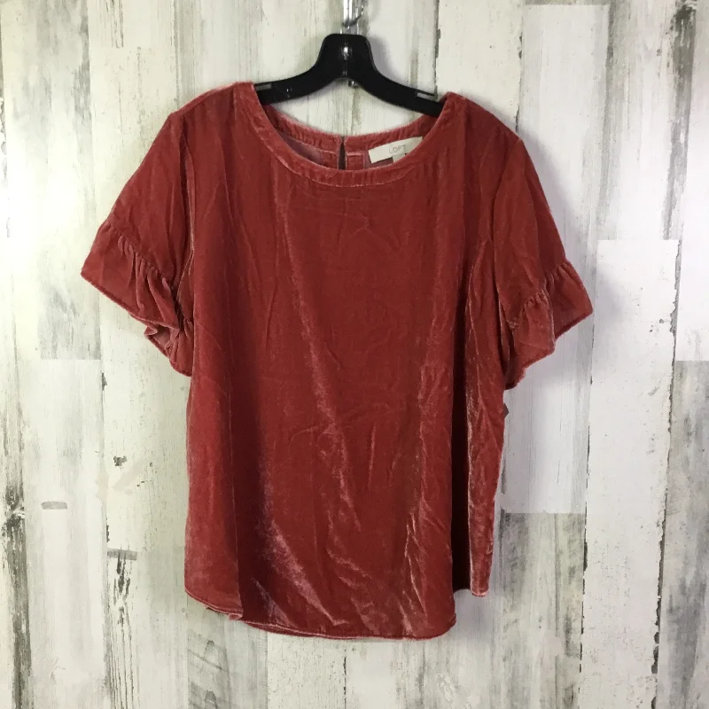 Top Short Sleeve By Loft In Red, Size: L