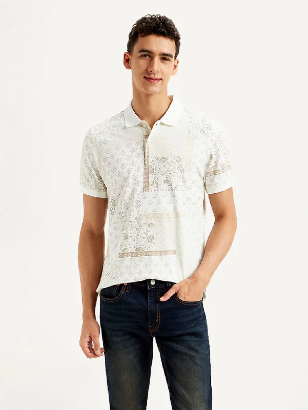 Men's Ethnic Motifs Slim Fit Polo T-shirt