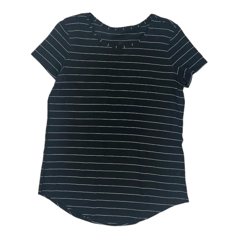 Athletic Top Ss By Lululemon In Black, Size:S