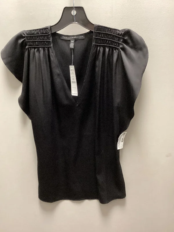 Top Short Sleeve By White House Black Market In Black, Size: Xsp