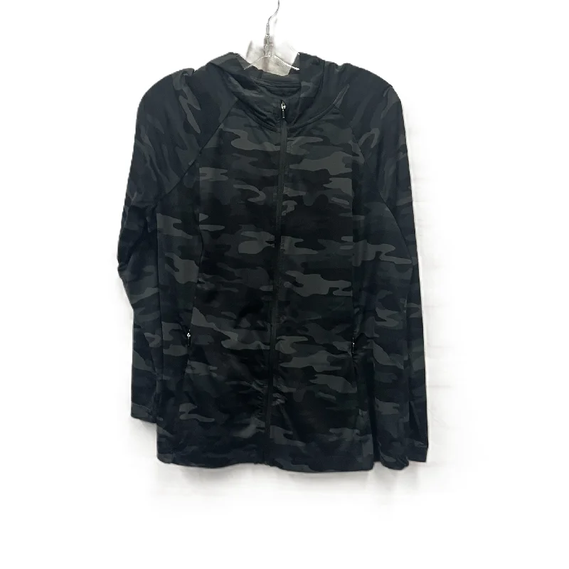 Athletic Jacket By J. Jill In Camouflage Print, Size: L