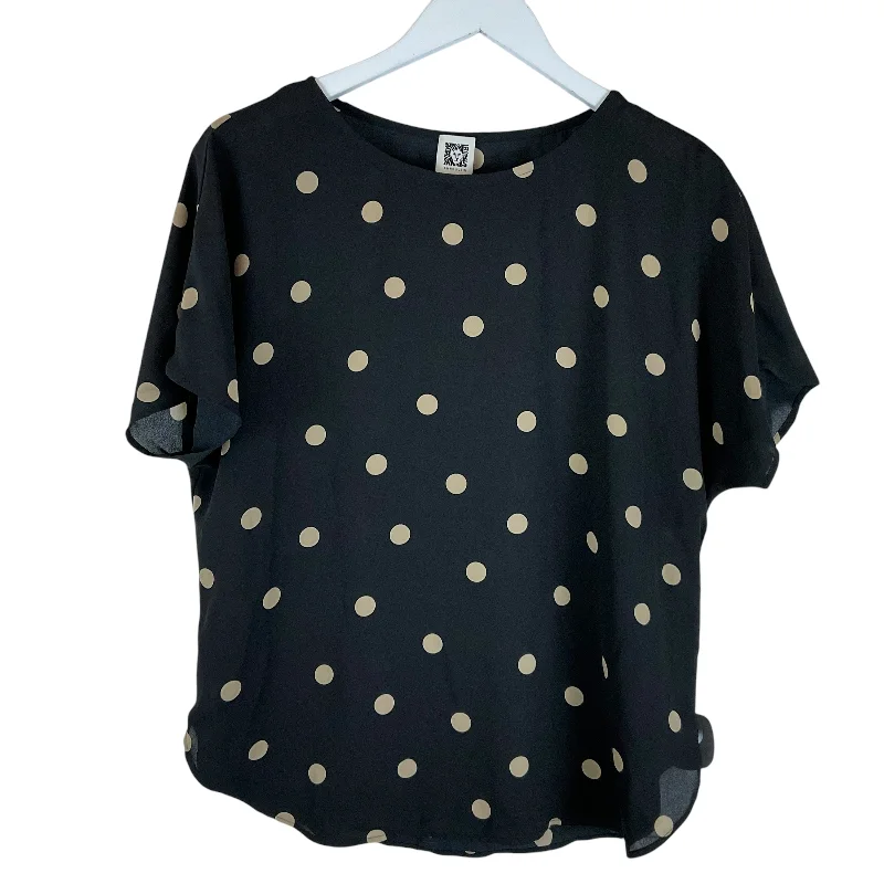 Top Short Sleeve By Anne Klein In Black, Size: M