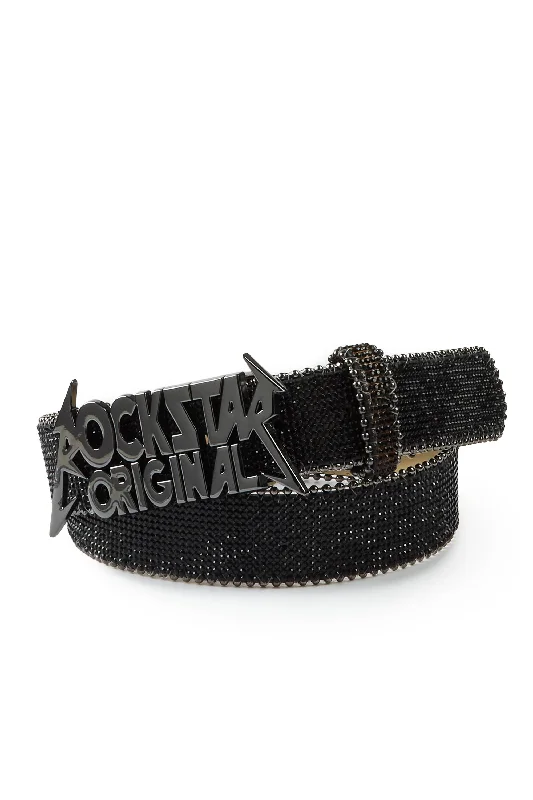 Boys Obrian Black Rockstar Logo Belt