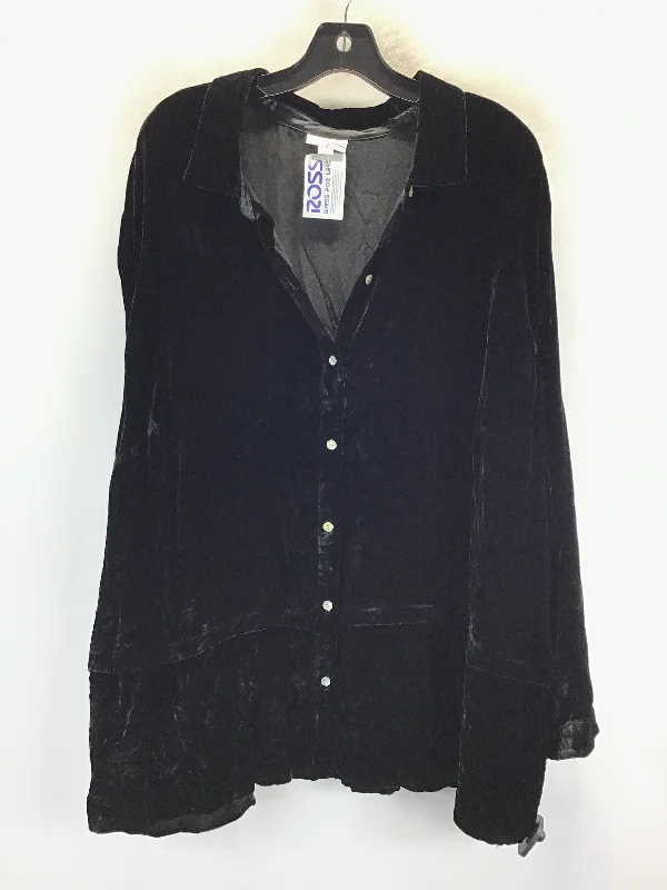 Top Long Sleeve By J. Jill In Black, Size: 4x