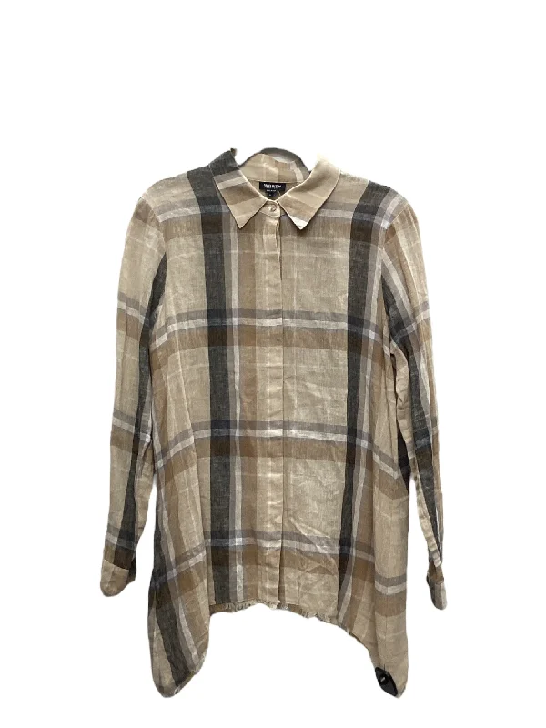 Top Long Sleeve By Worth Ny In Tan, Size: L