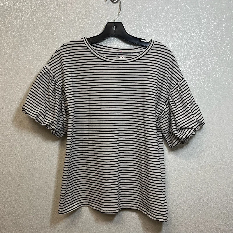 Top Short Sleeve Basic By Alya In Striped, Size: M