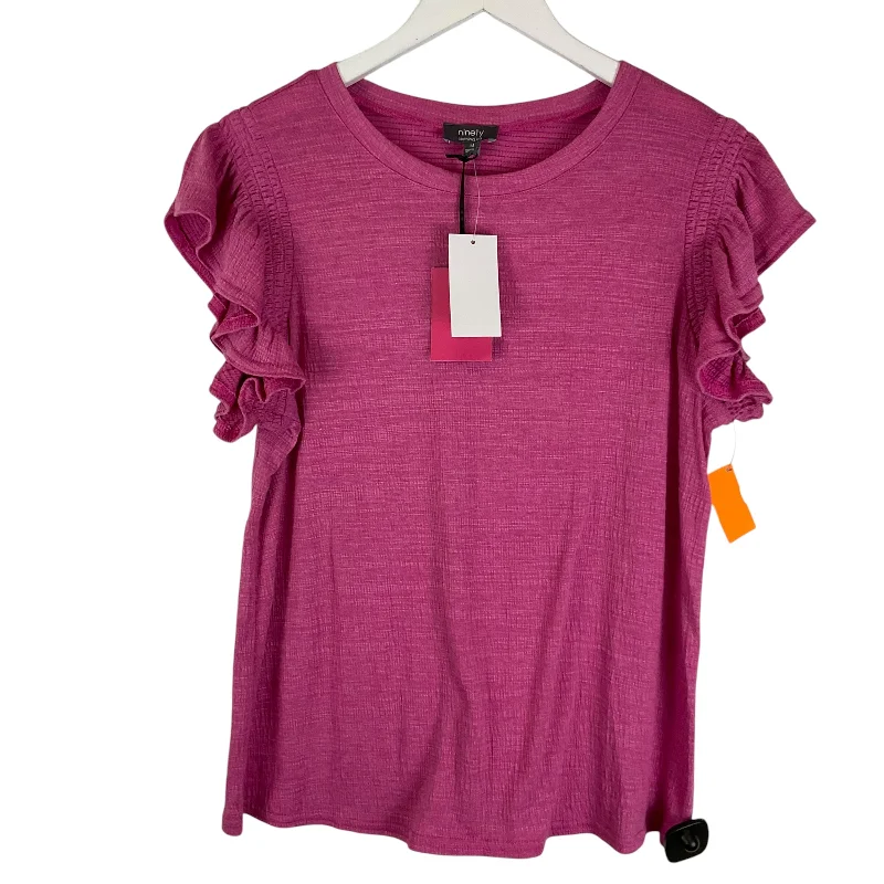 Top Short Sleeve By Ninety Woman In Pink, Size: M