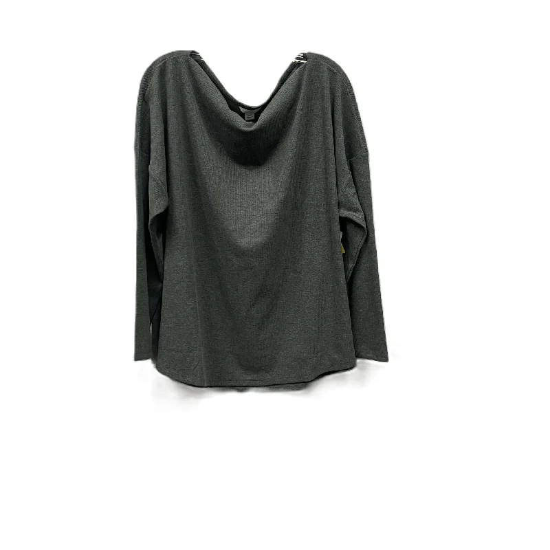 Top Long Sleeve By Caslon In Grey, Size: 3x