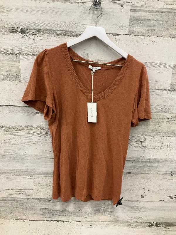 Top Short Sleeve Basic By Z Supply In Orange, Size: M