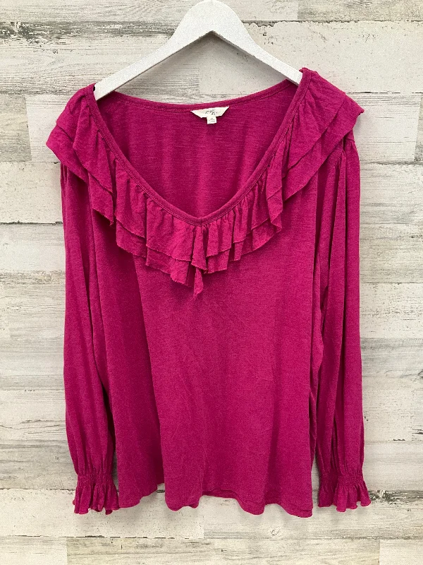 Top Long Sleeve By Terra & Sky In Pink, Size: 3x