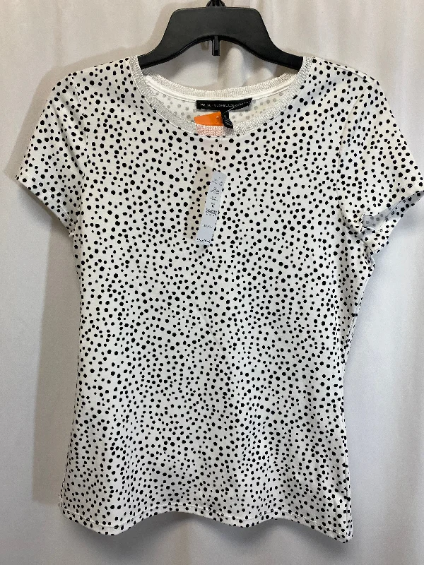 Top Short Sleeve By White House Black Market In Polkadot Pattern, Size: M