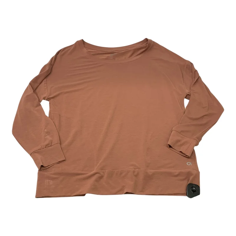 Athletic Top Long Sleeve Crewneck By Gapfit In Brown, Size: Xs