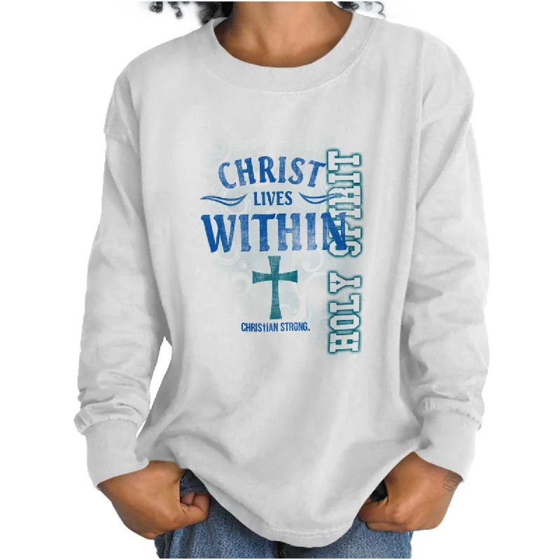 Christ Lives Within Youth Long Sleeve T-Shirt