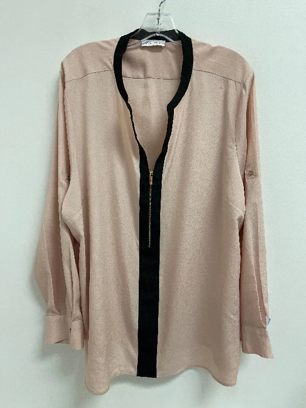 Top Long Sleeve By Calvin Klein In Pink, Size: 3x