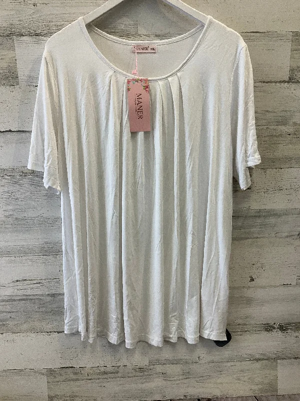 Top Short Sleeve By Clothes Mentor In White, Size: 2x