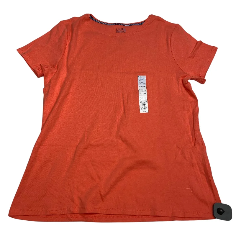 Top Short Sleeve Basic By Croft And Barrow In Orange, Size: L