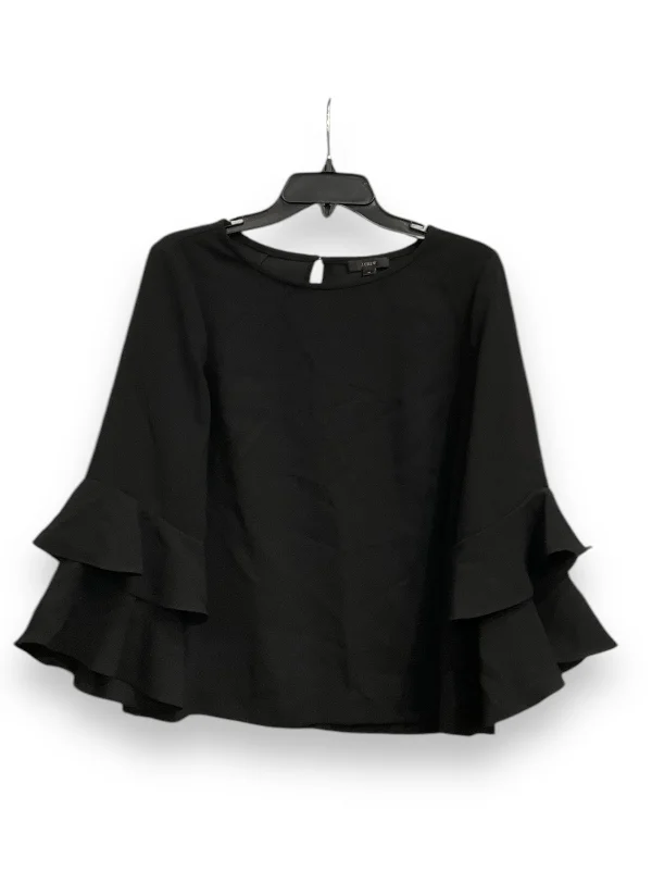 Top 3/4 Sleeve By J. Crew In Black, Size: M