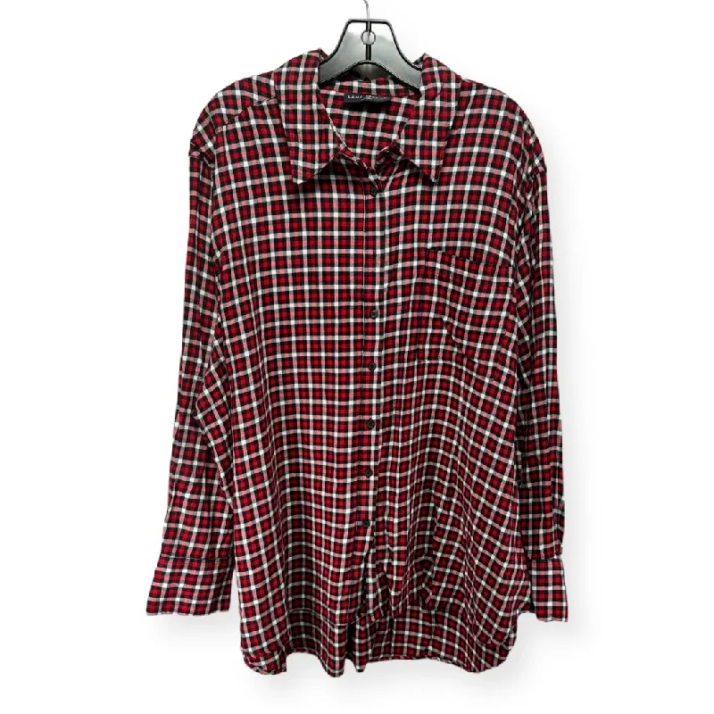 Plaid Pattern Top Long Sleeve Lane Bryant, Size 26