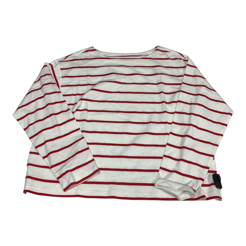 Top Long Sleeve By Old Navy In Red & White, Size: Xl