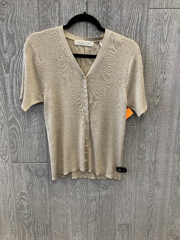 Top Short Sleeve By Valerie Stevens In Brown, Size: M