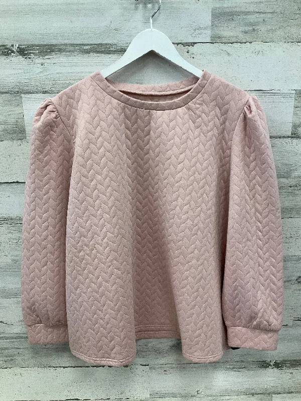 Top Long Sleeve By Shein In Pink, Size: 3x