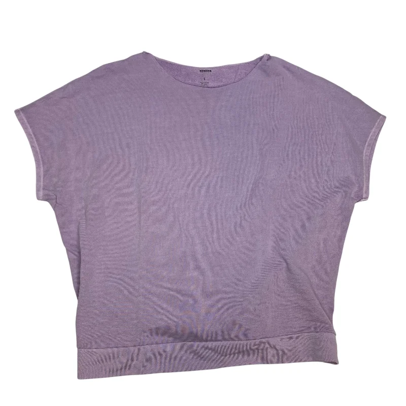 Top Short Sleeve Basic By Sonoma In Purple, Size: L