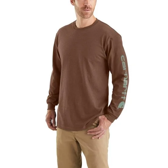 K231 - Long Sleeve Logo T-Shirt, Mocha Heather / Patina