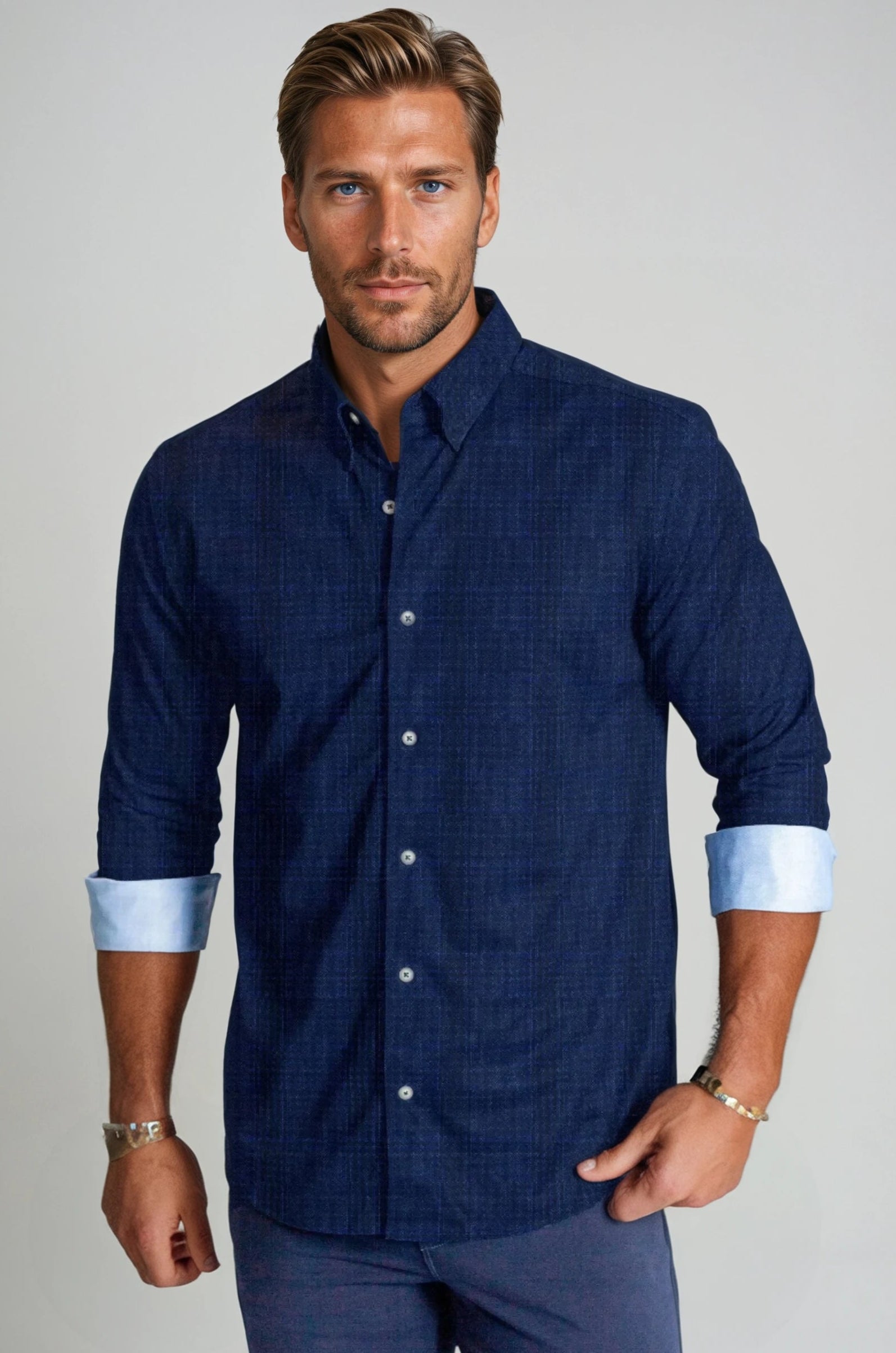 Moody Blues Plaid Long Sleeve Tech Shirt