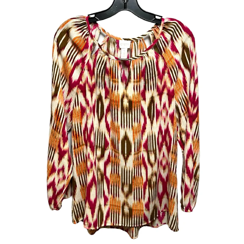 Multi-colored Top Long Sleeve Chicos, Size 8