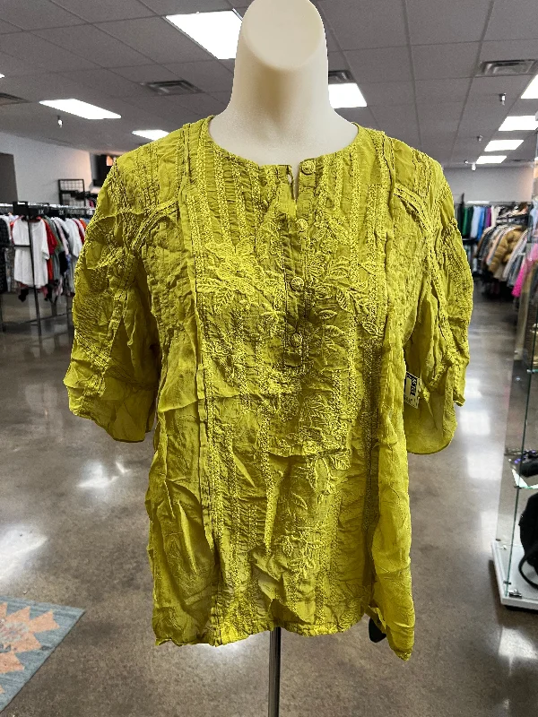 Top Short Sleeve By Johnny Was In Green, Size: Xs