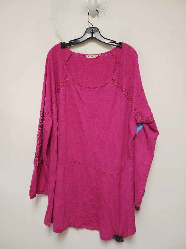 Top Long Sleeve By Soft Surroundings In Pink, Size: 2x