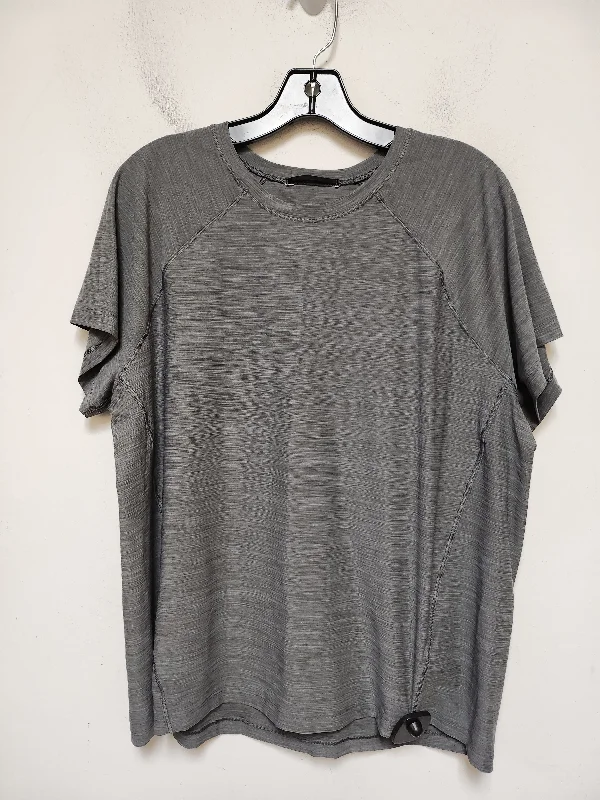 Athletic Top Short Sleeve By Athleta In Grey, Size: L