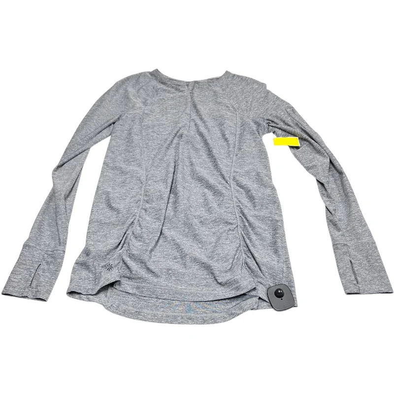 Athletic Top Long Sleeve Collar By Athleta In Grey, Size: M