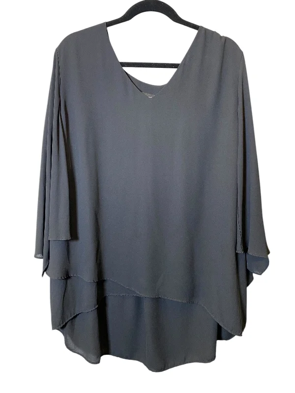 Top Long Sleeve By Karen Kane In Black, Size: 3x