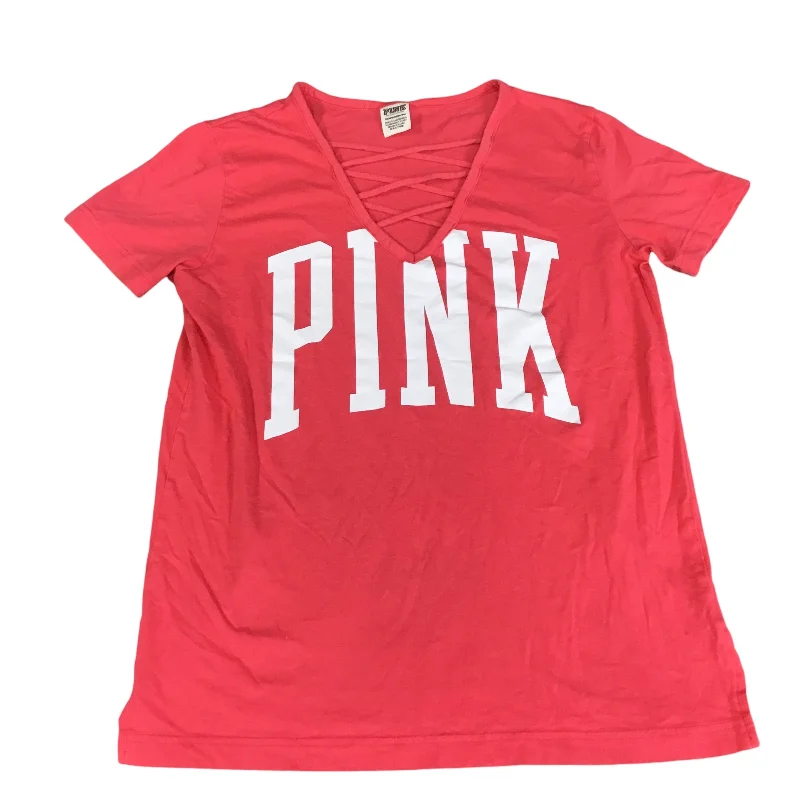 Athletic Top Short Sleeve By Pink In Pink, Size: Xs