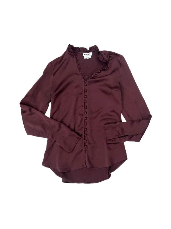 Top Long Sleeve By Express In Maroon, Size: S