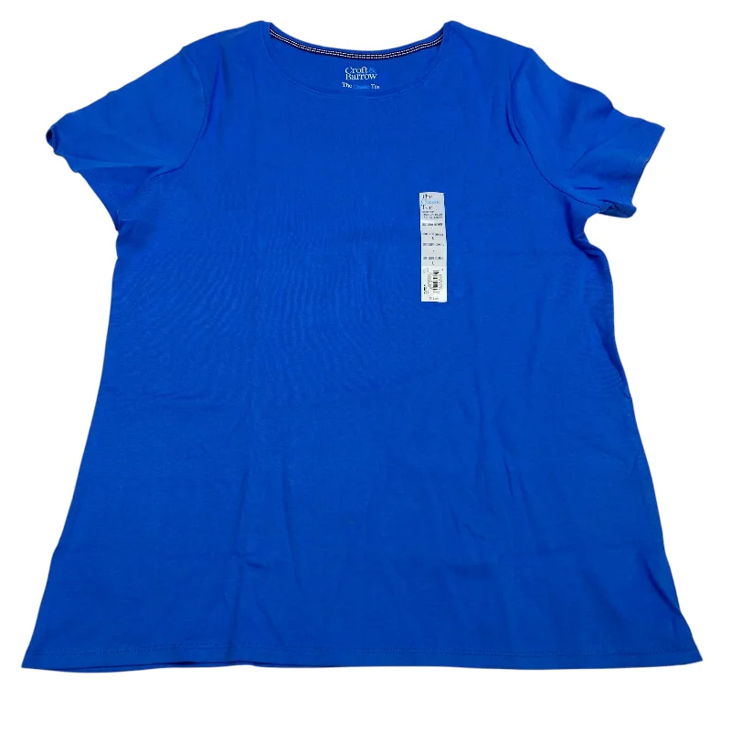 Top Short Sleeve Basic By Croft And Barrow In Blue, Size: L