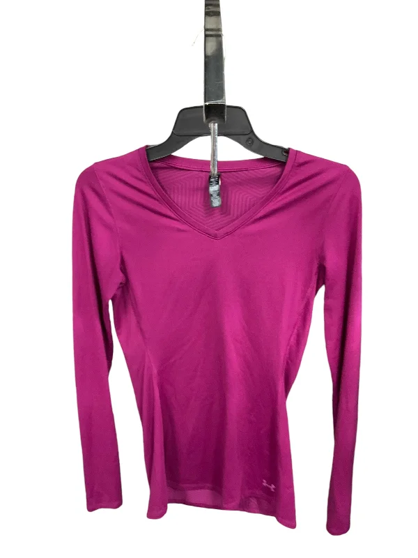 Athletic Top Long Sleeve Crewneck By Under Armour In Purple, Size: S