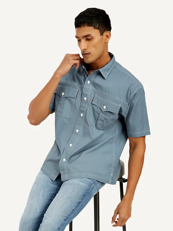 Men's Solid Relaxed Fit Utility Shirt