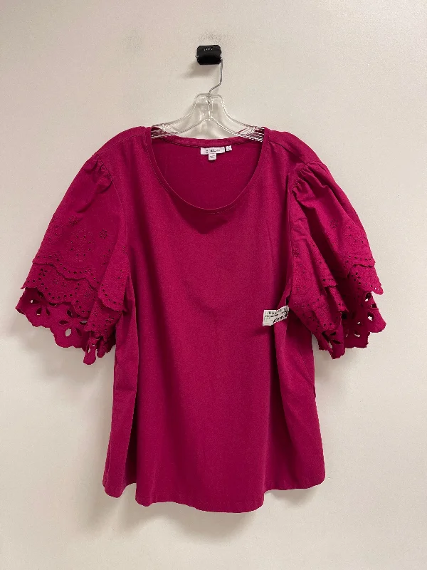 Top Short Sleeve By Chicos In Purple, Size: 2x