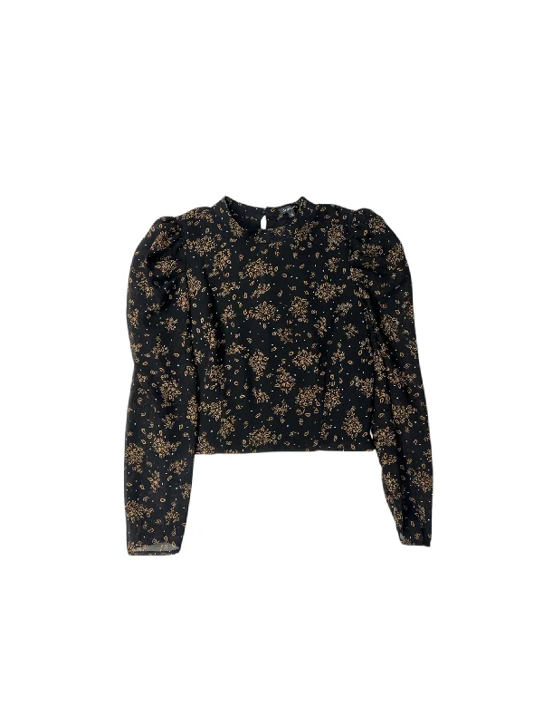 Top Long Sleeve By DYNAMITE In Black & Brown, Size: M