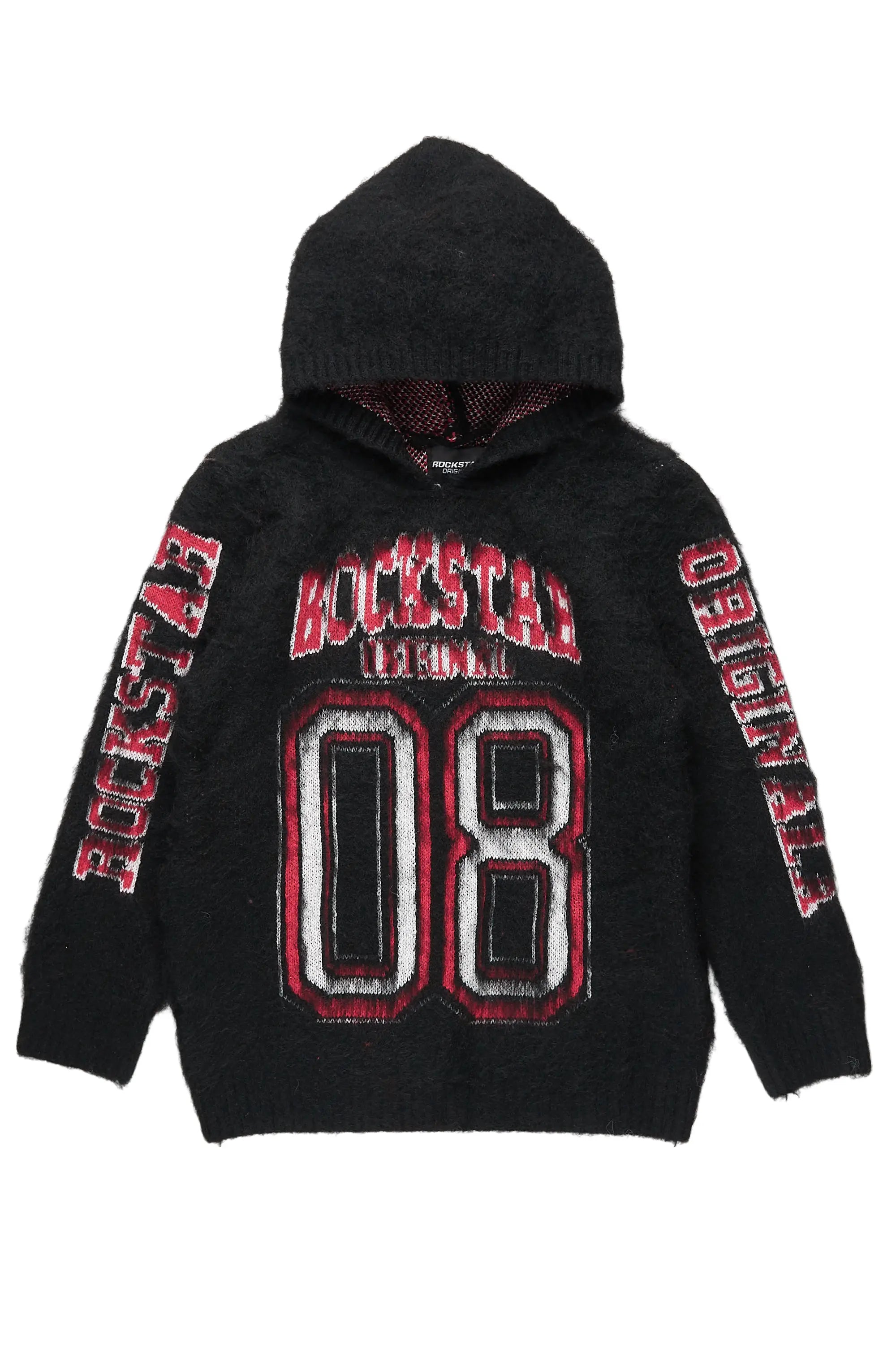 Boys Fields Black Graphic Mohair Hoodie