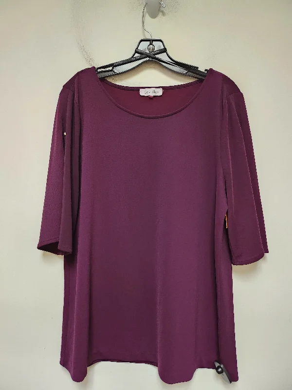 Top Short Sleeve By Calvin Klein In Purple, Size: L