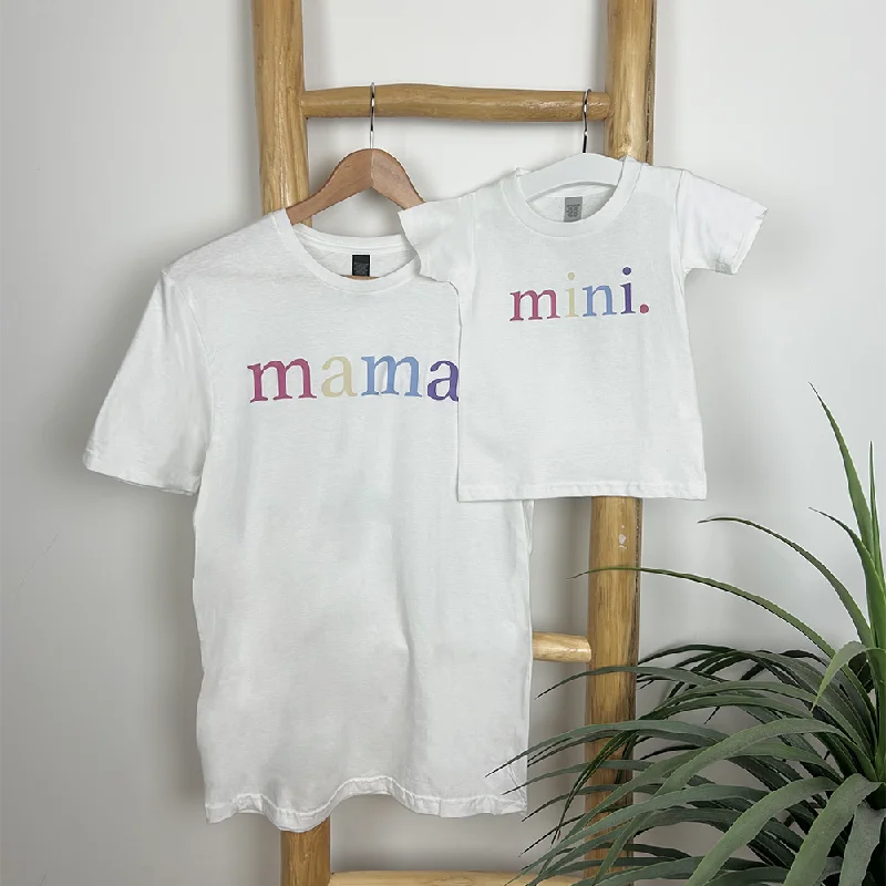 Mama & Mini Pastel White T-Shirts