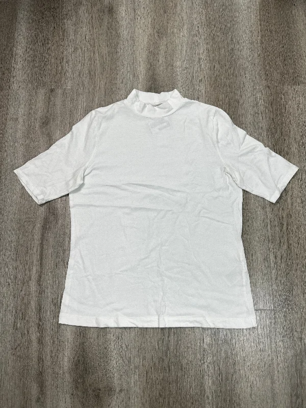 Top Short Sleeve By Banana Republic In White, Size: M