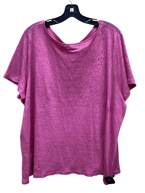 Top Short Sleeve By J. Jill In Pink, Size: Xxxl